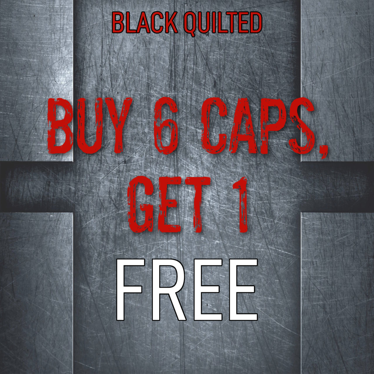 Black Quilted Shop Cap Bundle: Buy 6, Get 1 Cap Free