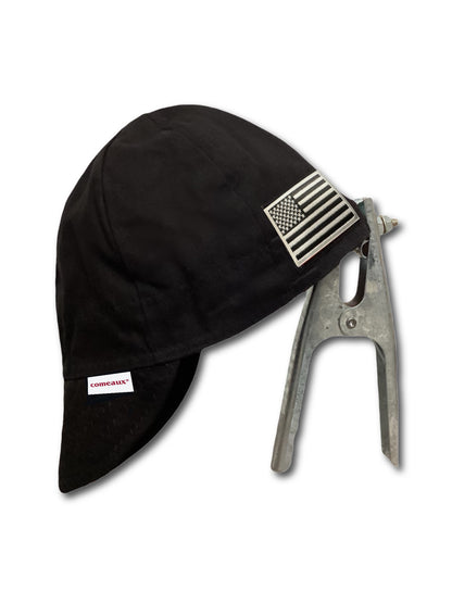 Black and White Flag Patch Reversible Welding Cap