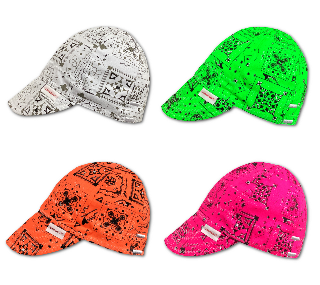 Neon Lights Bandana Print Reversible Welding Cap